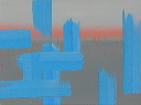 Taupe / coral horizon / blue lines