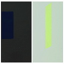 (dark blue grey) panel #1 & (yellow on Pale green) panel #2