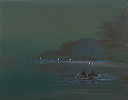 Nocturnal - blue green with canoe