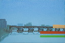 bridge - blue - coloured lines